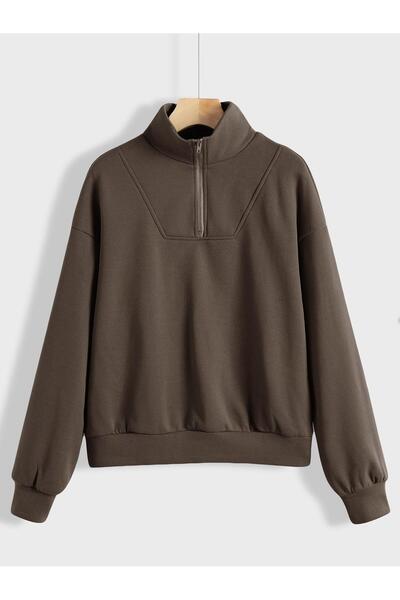 NO BRAND Hanorac Maro Clasic Trening Fleece cu Fermoar Mâneci Lungi Shein 34
