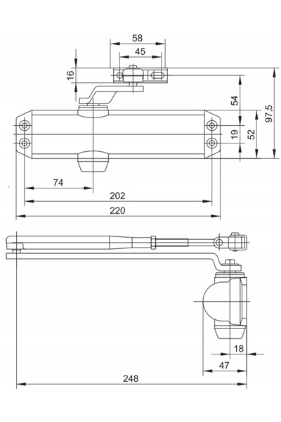 NO BRAND Amortizor ușă dulap 80kg Lob Assa Abloy Bronz