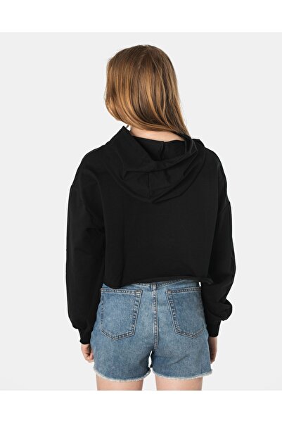 NO BRAND Hanorac scurt de damă cu glugă, tip crop top 40102-01