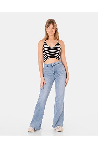 NO BRAND Pantaloni de damă blugi Swedish Bells cu picior larg și lejer c012 3...