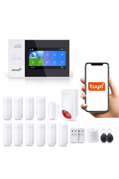 OnShoping Alarmă wireless LCD 4.3' GSM WiFi SMS Tuya în Polonia 10 senzori PI...