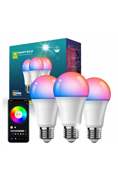 NO BRAND Becuri LED inteligente, 10W E27 800Lm Wifi Bluetooth RGBWW, colorate...