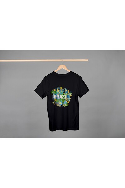 Noname Tricou Unisex Bumbac Premium Casual " Brazilia " Inscriptie