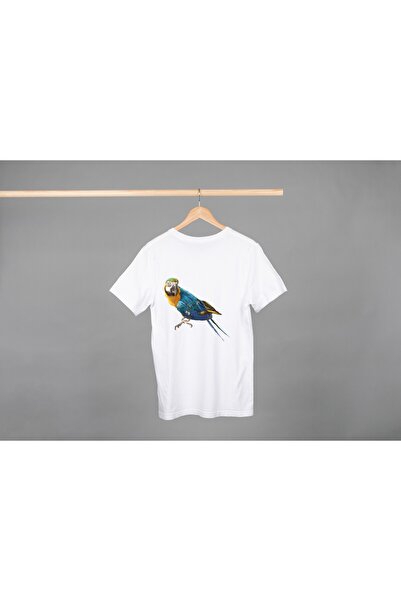 Noname Tricou Unisex Bumbac Premium Casual " Papagal real " Inscriptie