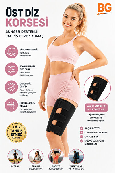 bgvibe قابل للتعديل الجزء العلوي من الساق دعامة الفخذ دعم ضمادة رياضي أعلى ال...
