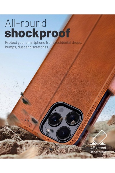 NO BRAND Husă tip carte din piele Ocase pentru iPhone 16 Pro, cu suport și po...