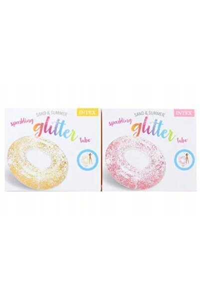 NO BRAND Intex - Colac de înot Auriu cu sclipici 107 cm. 56274