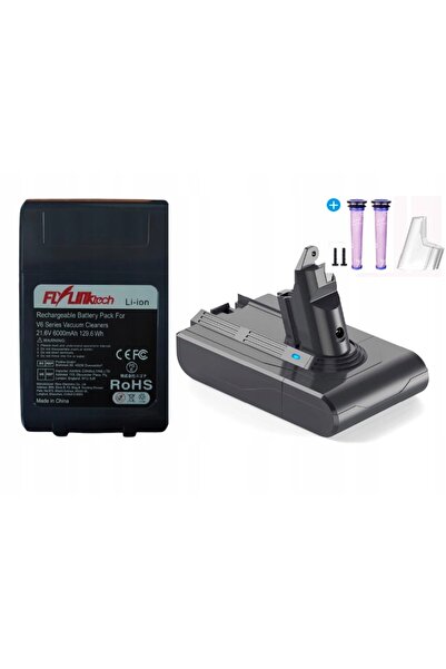 NO BRAND Baterie de înlocuire pentru Dyson V6 6000mAh + 2 filtre + Perie