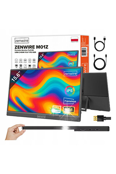 zenwire Monitor portabil IPS Full HD 1920x1080 de 15.6 inch USB-C