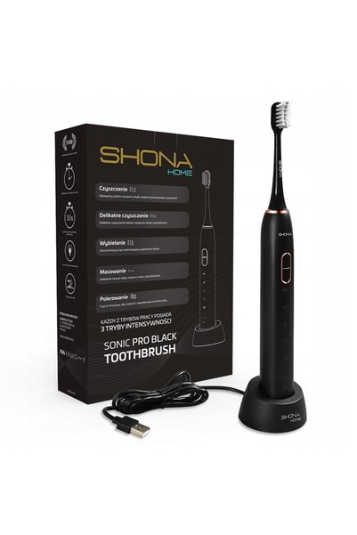 SHONA Periuță de dinți sonică Sonic Pro, neagră