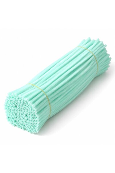 Çınar Çiçekçilik & Malzeme 100 Adet 8mm Turkuaz Şönil 30cm, Tüylü Peluş Kadif...