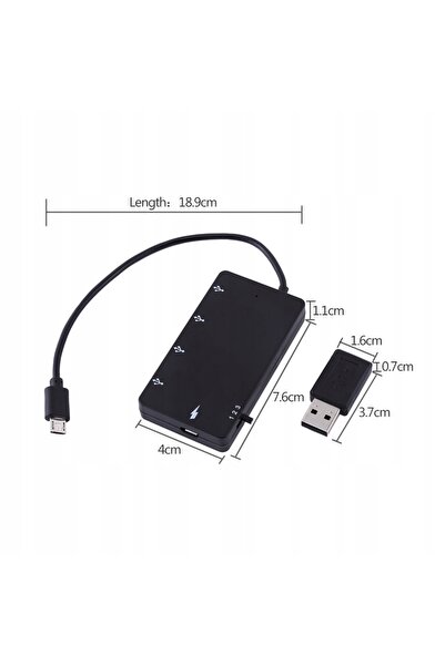 NO BRAND Cablu USB micro OTG cu hub de încărcare, 18,9 cm, pentru Android