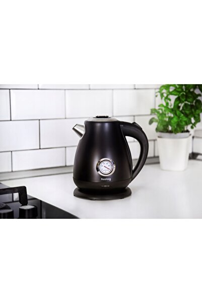 NO BRAND Fierbător electric retro cu termometru Huslog Ak-0932 Negru