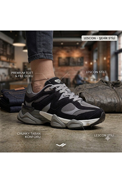 Lescon Unisex Bej 4 Mevsim Sneaker Terletmez Kaydırmaz Koku Yapmaz Ortopedik ...