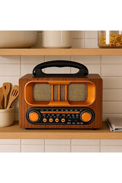 NO BRAND Radio retro cu bluetooth, intrare aux și alimentare DC 5V - stil și ...