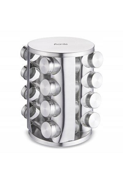 herbacin kamille Kamille 7040 Suport rotativ pentru condimente Inox cu 16 rec...