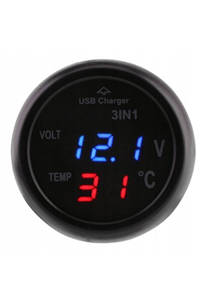 NO BRAND Termometru auto electronic Vst 3 în 1 (Albastru + Roșu)
