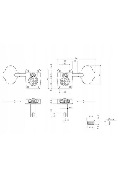 NO BRAND Cheie simplă pentru bas GOTOH GB10 (GD, L)