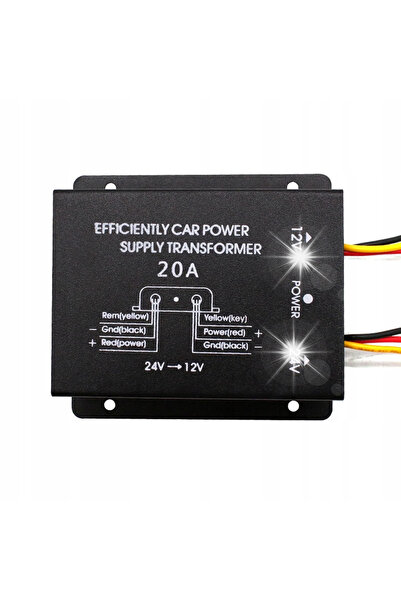 NO BRAND Convertor reductor de tensiune 24V la 12V, 120W 20A, Sursă de alimen...