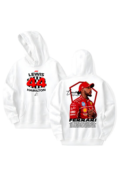 STİL-X Lewis Hamilton Printed Cotton Long Sleeve Hooded Sweatshirt with 3 Yarns