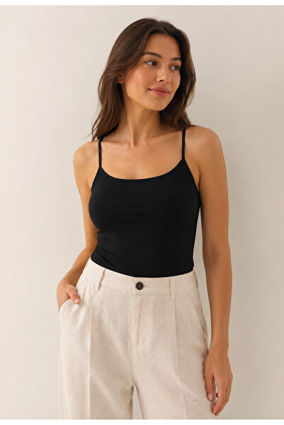 OK BLUME Women's Double Layered Rope Strap Tank Top