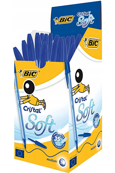 BICAKS Pix Bic Blue Cristal Soft Original, cutie cu 50 de bucăți