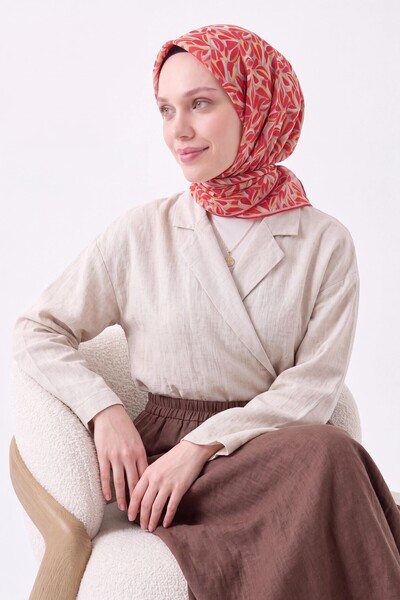 Silk Home Soft Scarf Pebble Red