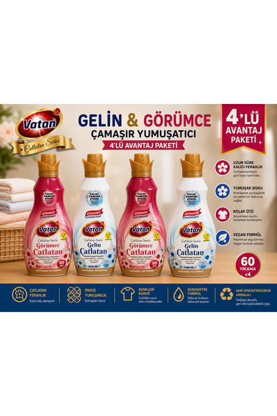 Vatan GELİN VE GÖRÜMCE ÇATLATAN YUMUŞATICI 1440ML x 4 AD
