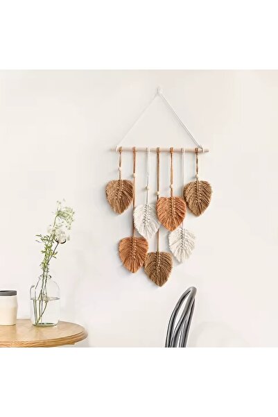 NO BRAND Decorațiune de perete macrame, decor suspendat boho, decorațiune fru...
