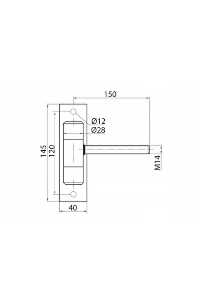 NO BRAND Balamă reglabilă înălțată "90" M14X150 Zinc
