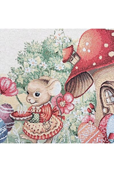 NO BRAND Față de masă 100x100 Gobelin Vintage Groasă Paște Pădure