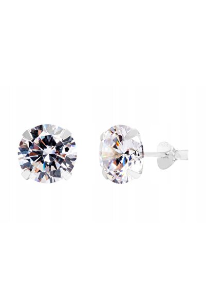 NO BRAND Cercei de argint mari, cu zirconiu circular de 10mm! !