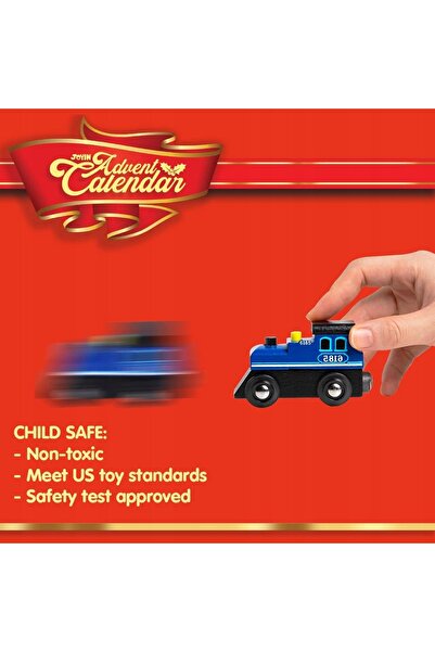 NO BRAND Calendar de Advent pentru băieți, Mașini din lemn, Tren magnetic