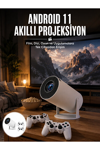 Lisinya 4K Wireless Çift Kollu Kumandalı Oyun Projeksiyonu Retro Video Oyunu Yeni Nesil -