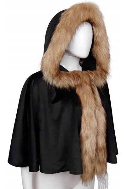 NO BRAND Pelerină cu glugă, costum cu blană, medieval, viking, Halloween