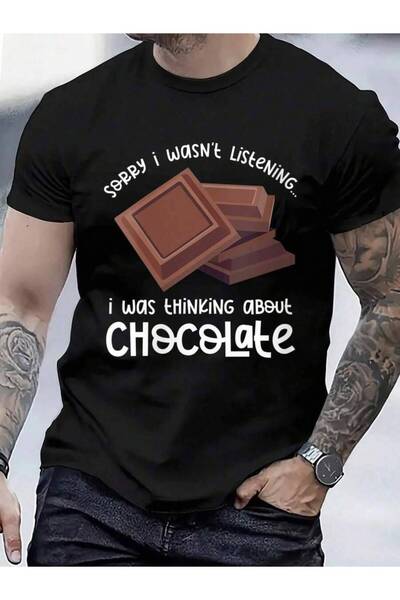 799 100% Cotton Womens Thinking About Chocolate Funny Saying Cocoa T-Shirt Me...