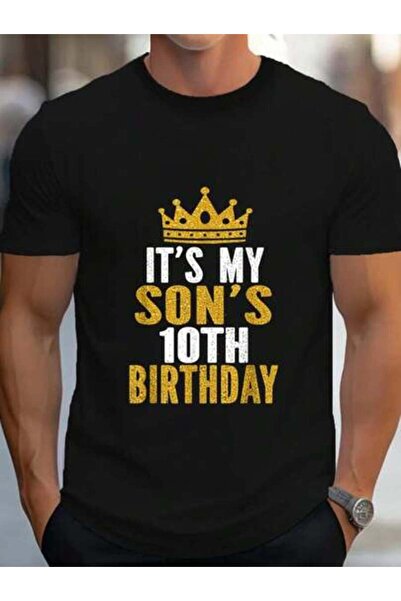 799 100% Cotton It's My Son's 10th Birthday 10 Years Boy T-Shirt Women's Men'...