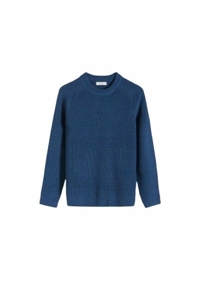NO BRAND Pulover bleumarin clasic, tricotat cu torsade, Reserve m