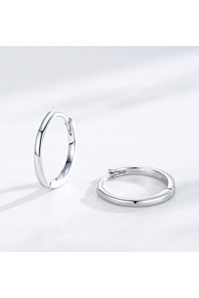 NO BRAND Cercei cerc simpli din argint Sterling 925 pentru femei, 15.6mm