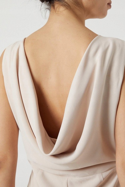 NO BRAND Rochie maxi bej cu bretele late și spatele deschis Coast 38