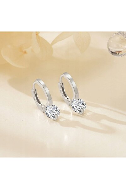 NO BRAND Cercei tip cerc din argint 925 Sterling cu Zirconiu Cubic pentru femei