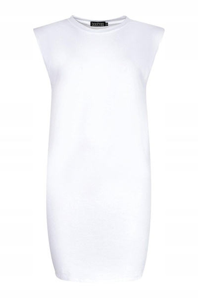 NO BRAND Boohoo Rochie cămașă albă mini simplă 36