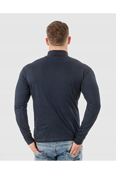 NO BRAND Pulover elegant slim pentru bărbați, cu guler înalt, uni, 100% bumba...