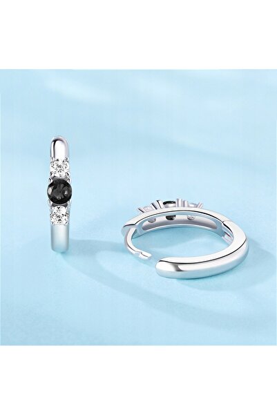 NO BRAND Cercei tip inel din argint 925 sterling cu zirconiu pentru femei