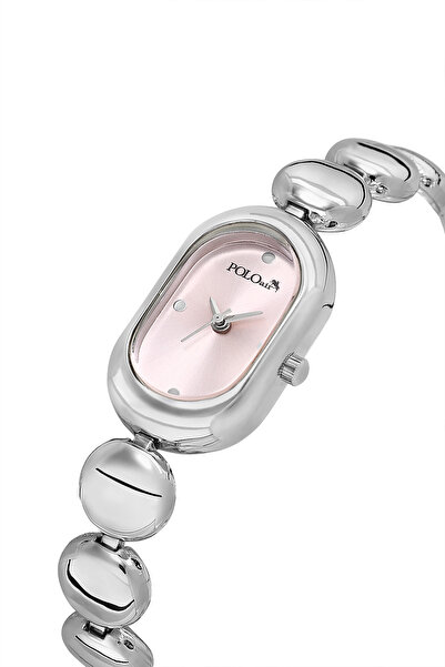 Poloair Oval Case Women Wrist Watch Silver Pink Color Pl-1596B4X