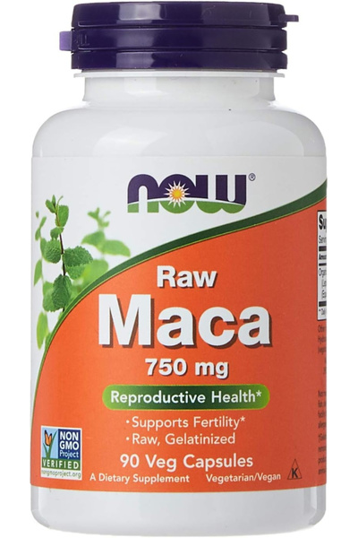 Now Food Raw Maca - 750 mg, 90 Vegetables Capsules