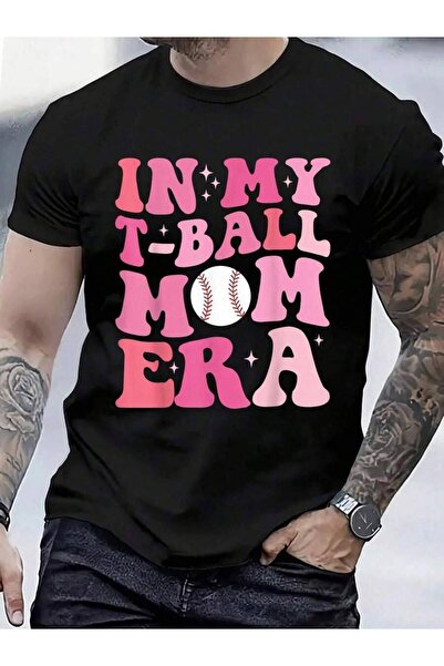 45 BPM تي شيرت 100% قطن بطباعة "In My T-Ball Era Tee-Ball Mom" مضحك لعيد الأم...