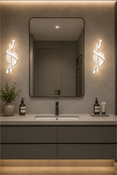 Fer Avize Felo Aplik (2 ADET) Modern Tasarım Dekoratif Led (GÜN IŞIĞI) (PİLLİ...