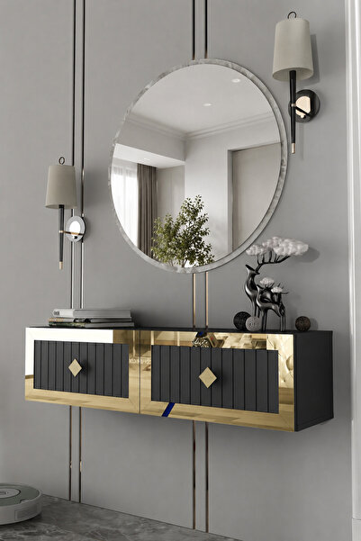 Dekortis Home Dekor 120DHDDRA4AA LİNA LAZER PLEKSİ DESENLİ DRESUAR ANTRASİT-A...