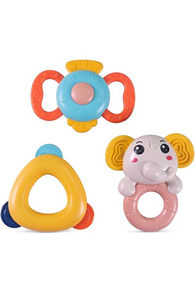 BAYBEE Baby Rattle & Teether Set 3PCS BPA Free Sensory Toy Easy Grip for Newb...